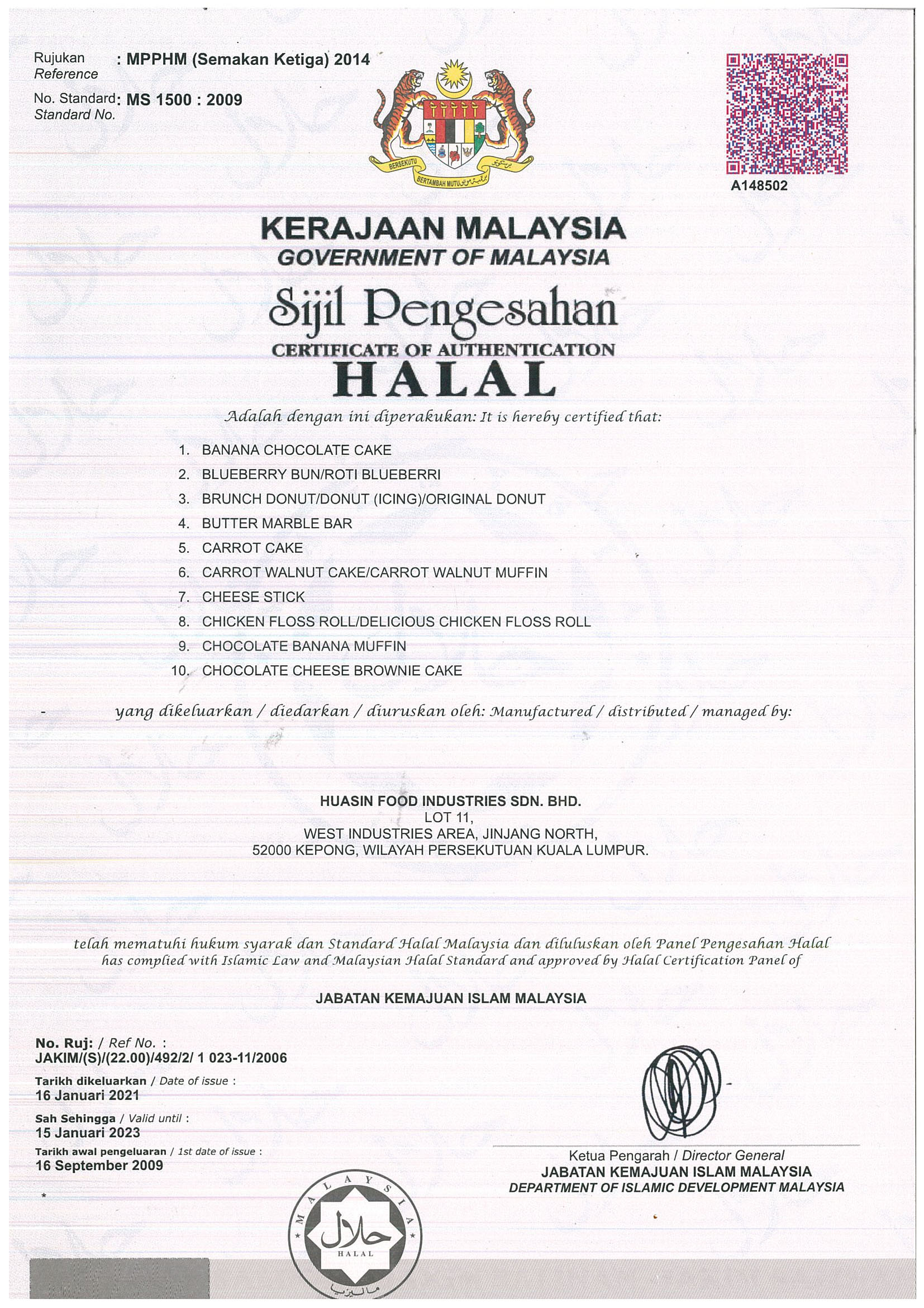 Huasin Food Industries Sdn Bhd